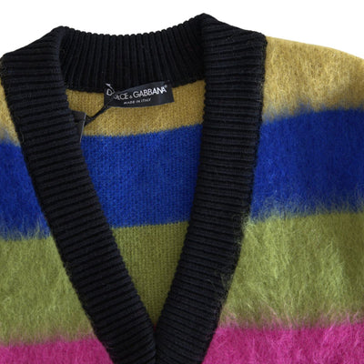 Multicolor Stripes V-neck Pullover Sweater