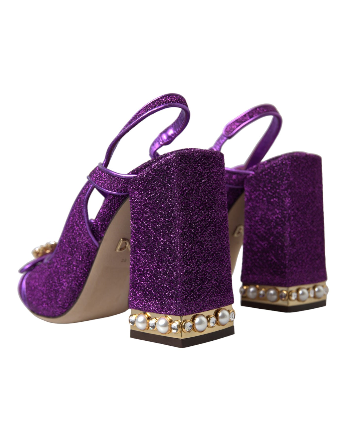 Purple Crystal Ankle Strap Sandals Shoes