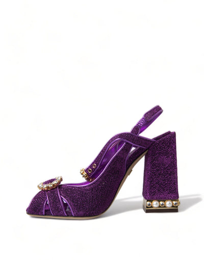 Purple Crystal Ankle Strap Sandals Shoes