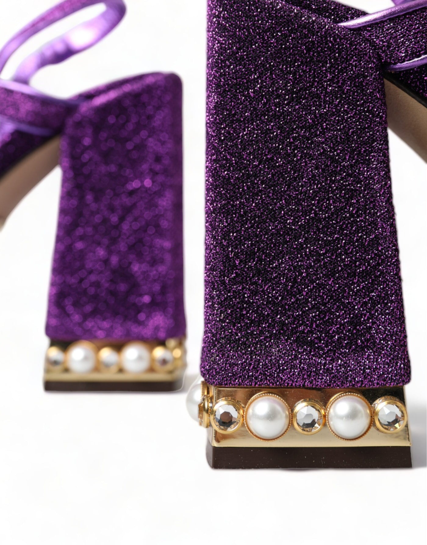 Purple Crystal Ankle Strap Sandals Shoes