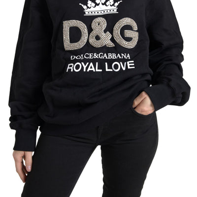 Black DG Royal Love Crystal Pullover Sweater