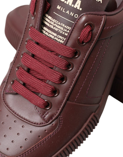 Bordeaux Calfskin D.N.A Milano Sneakers Shoes