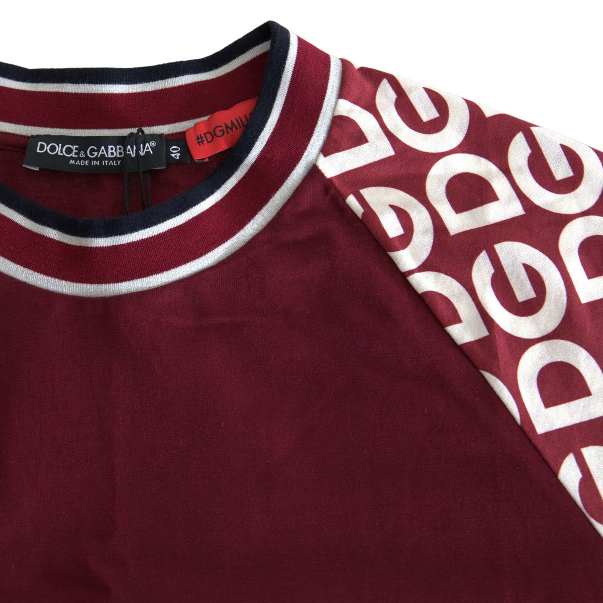 Maroon Logo Print Cotton Crew Neck Tee T-shirt