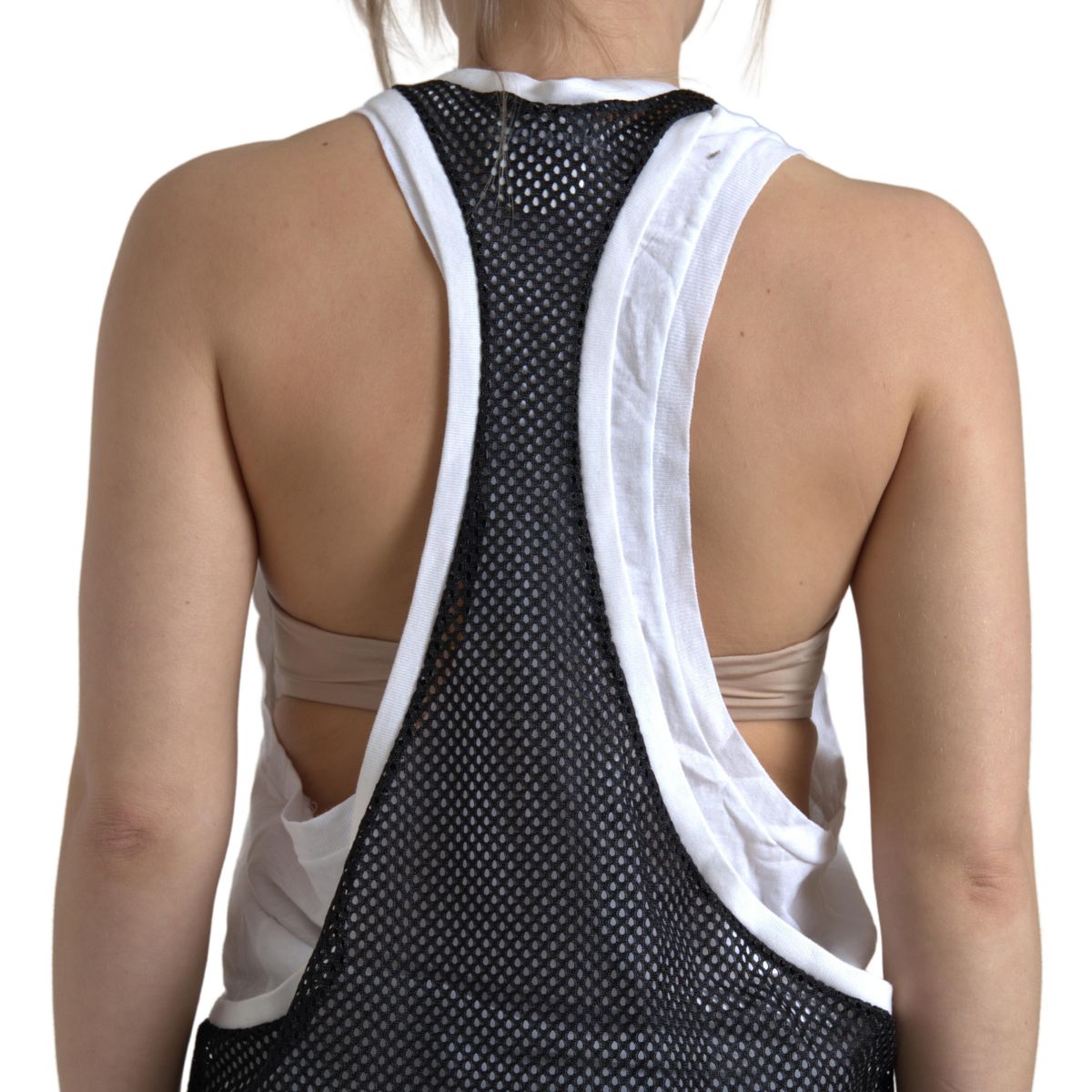 Black White Crewneck Sleeveless Tank Top