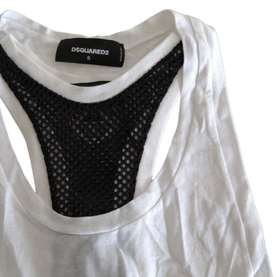 Black White Crewneck Sleeveless Tank Top