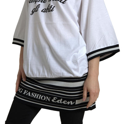 White Cotton DG Fashion Crew Neck Tee T-shirt