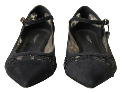 Black Lace Loafers Ballerina Flats Shoes