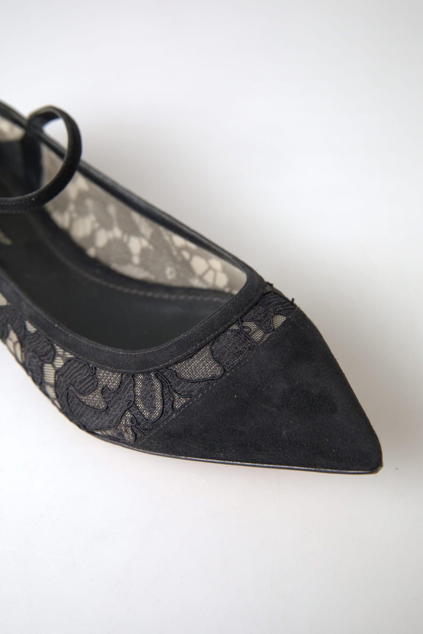 Black Lace Loafers Ballerina Flats Shoes