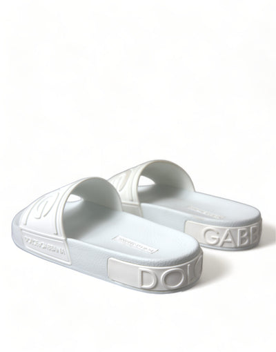 White Rubber Sandals Slides Beachwear Shoes