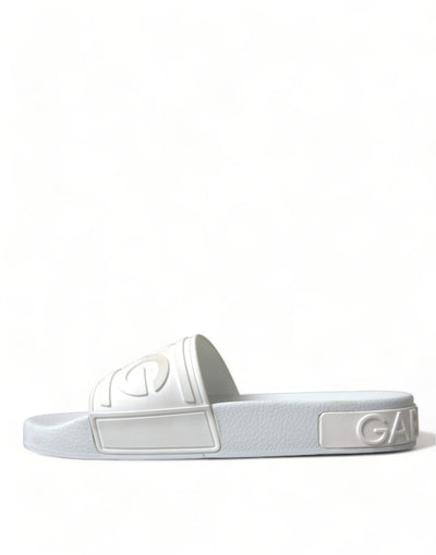 White Rubber Sandals Slides Beachwear Shoes