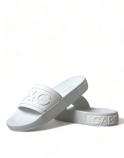 White Rubber Sandals Slides Beachwear Shoes