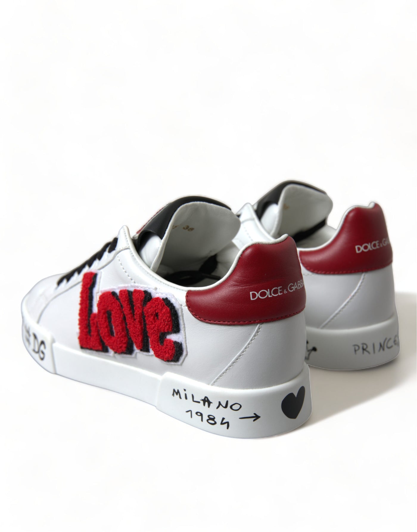 White Love Patch Portofino Classic Sneakers Shoes