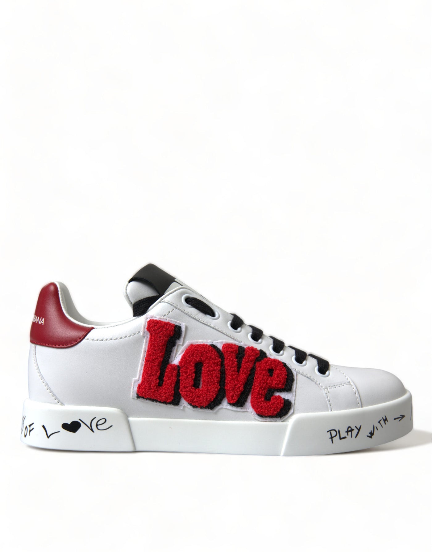 White Love Patch Portofino Classic Sneakers Shoes