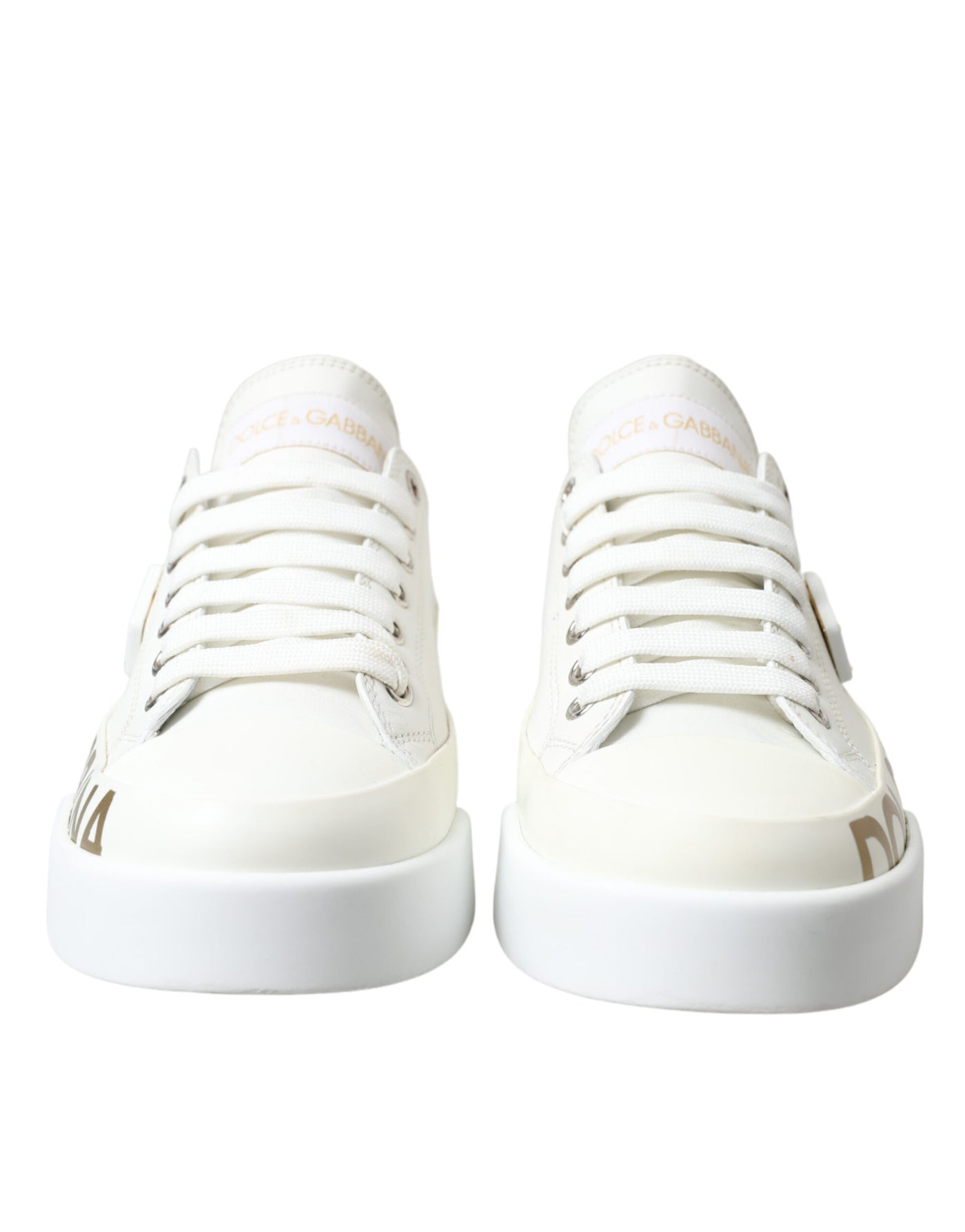 White Portofino Calfskin Leather Sneaker Shoes