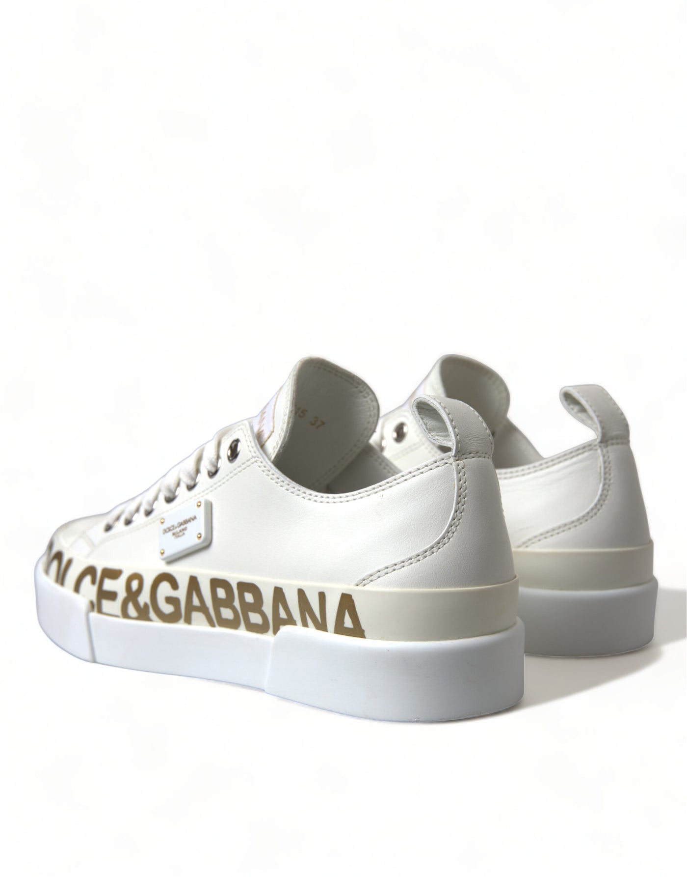 White Portofino Calfskin Leather Sneaker Shoes