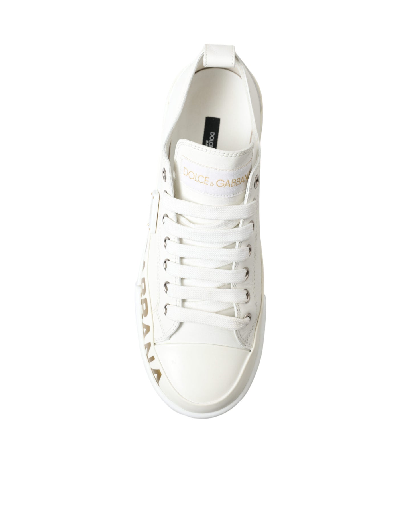 White Portofino Calfskin Leather Sneaker Shoes