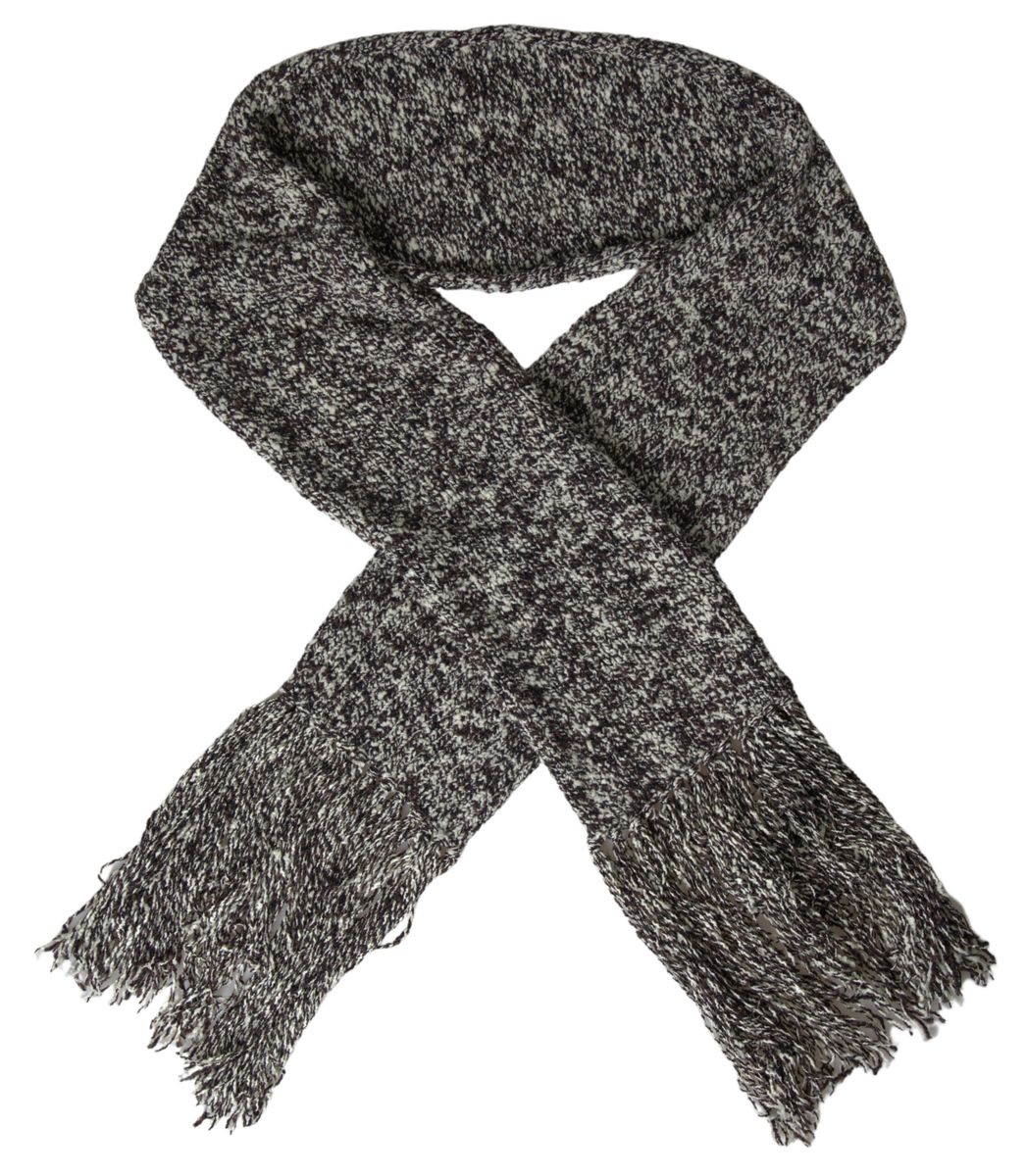 Gray Wool Knitted Neck Wrap Foulard Scarf