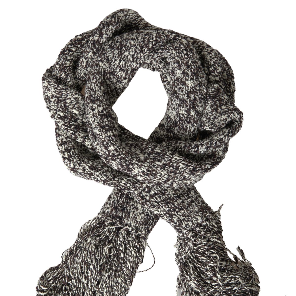 Gray Wool Knitted Neck Wrap Foulard Scarf