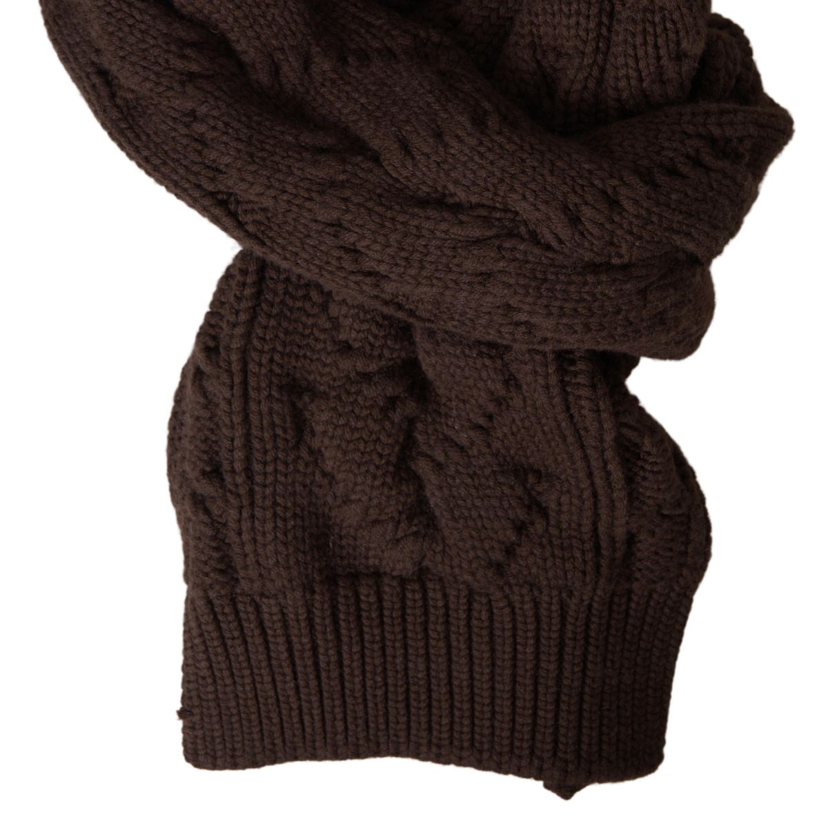 Brown Cashmere Knit Neck Wrap Shawl Scarf