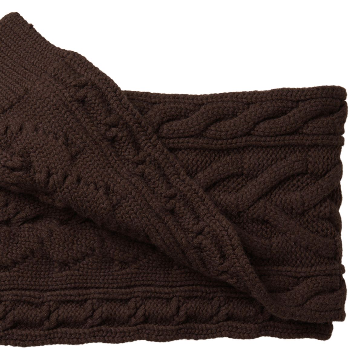 Brown Cashmere Knit Neck Wrap Shawl Scarf