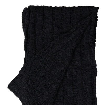 Black Knitted Wool Neck Wrap Shawl Scarf