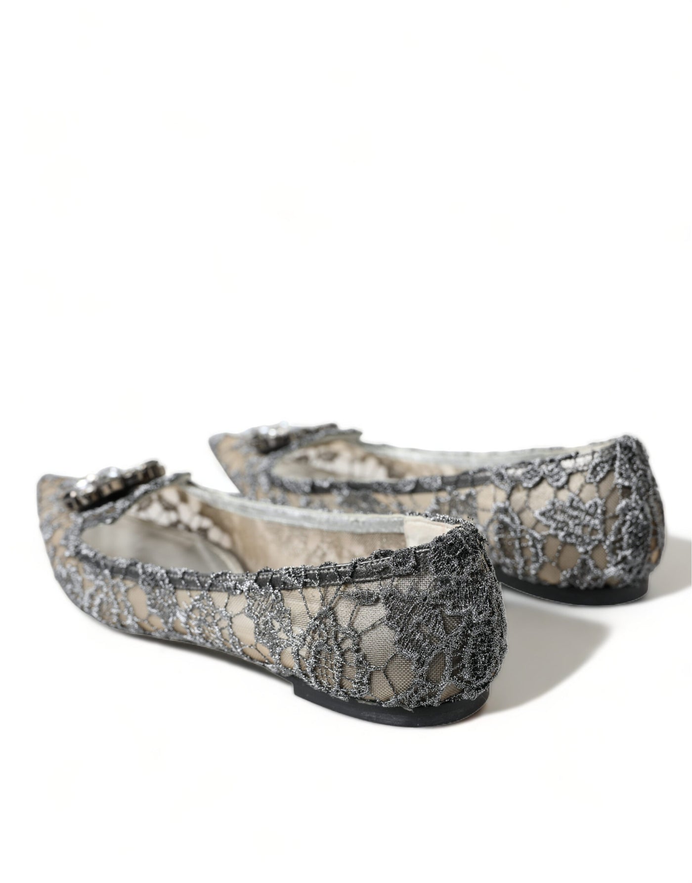 Silver Vally Taormina Lace Crystals Flat Shoes