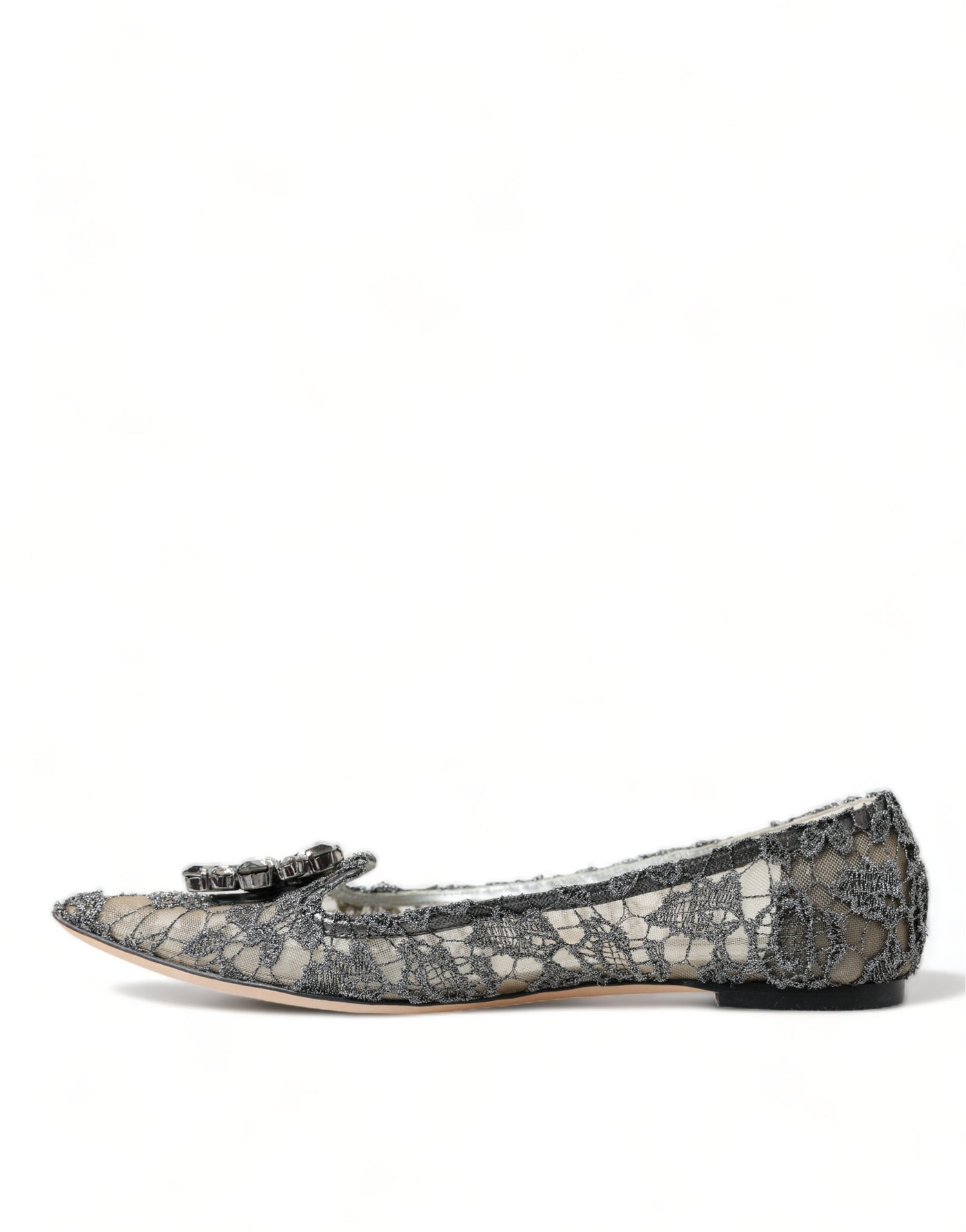 Silver Vally Taormina Lace Crystals Flat Shoes