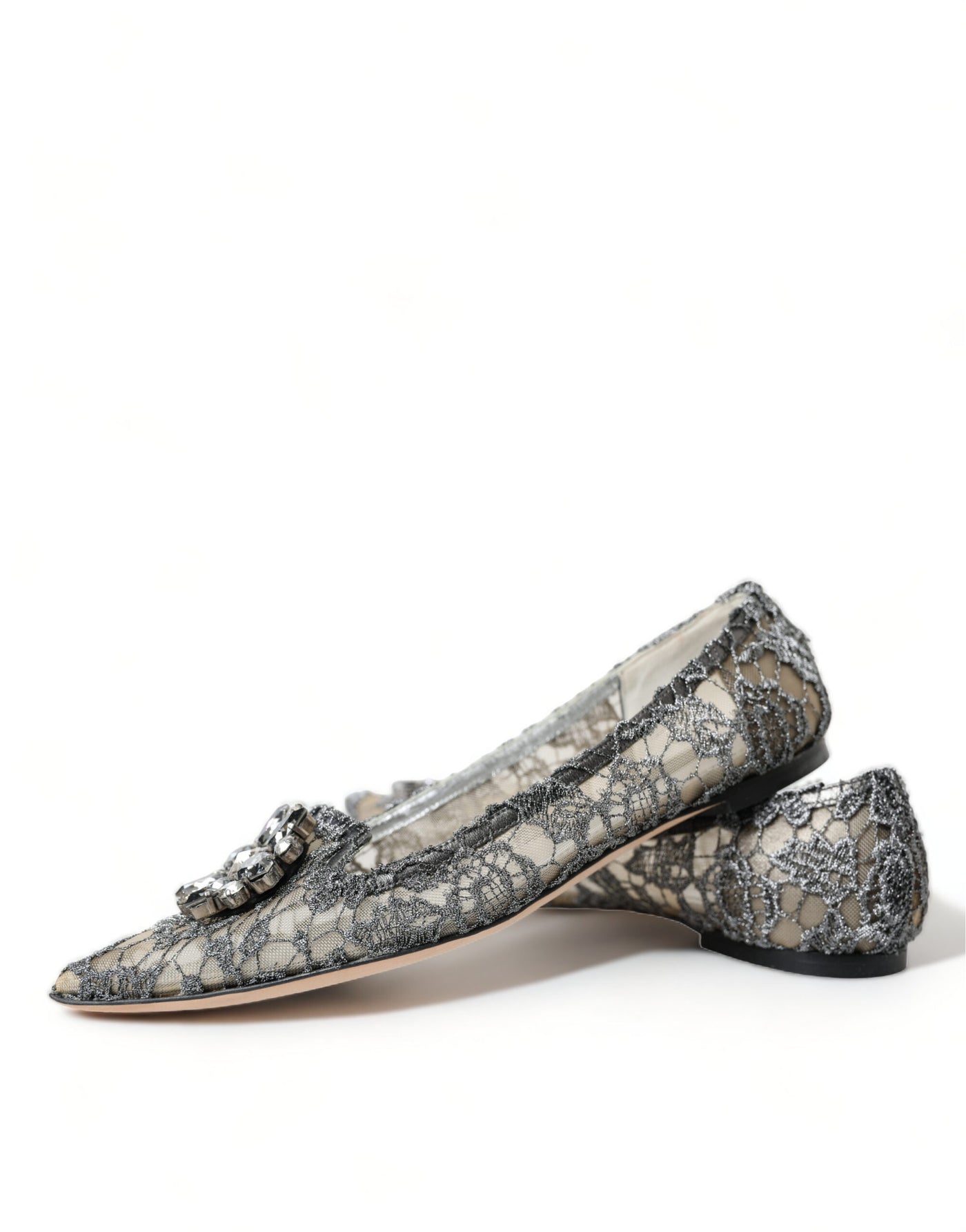 Silver Vally Taormina Lace Crystals Flat Shoes