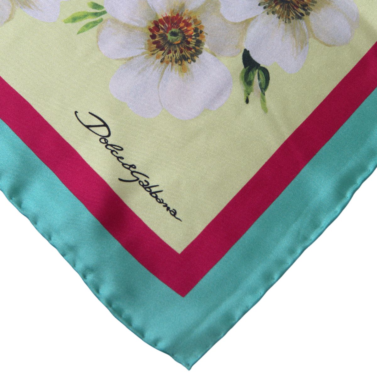 Multicolor Floral Silk Square Neck Wrap Scarf