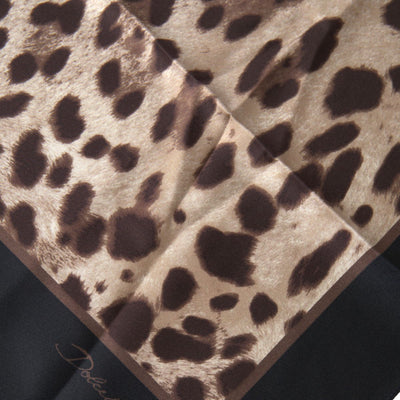 Brown Leopard Silk Square Wrap Shawl Scarf