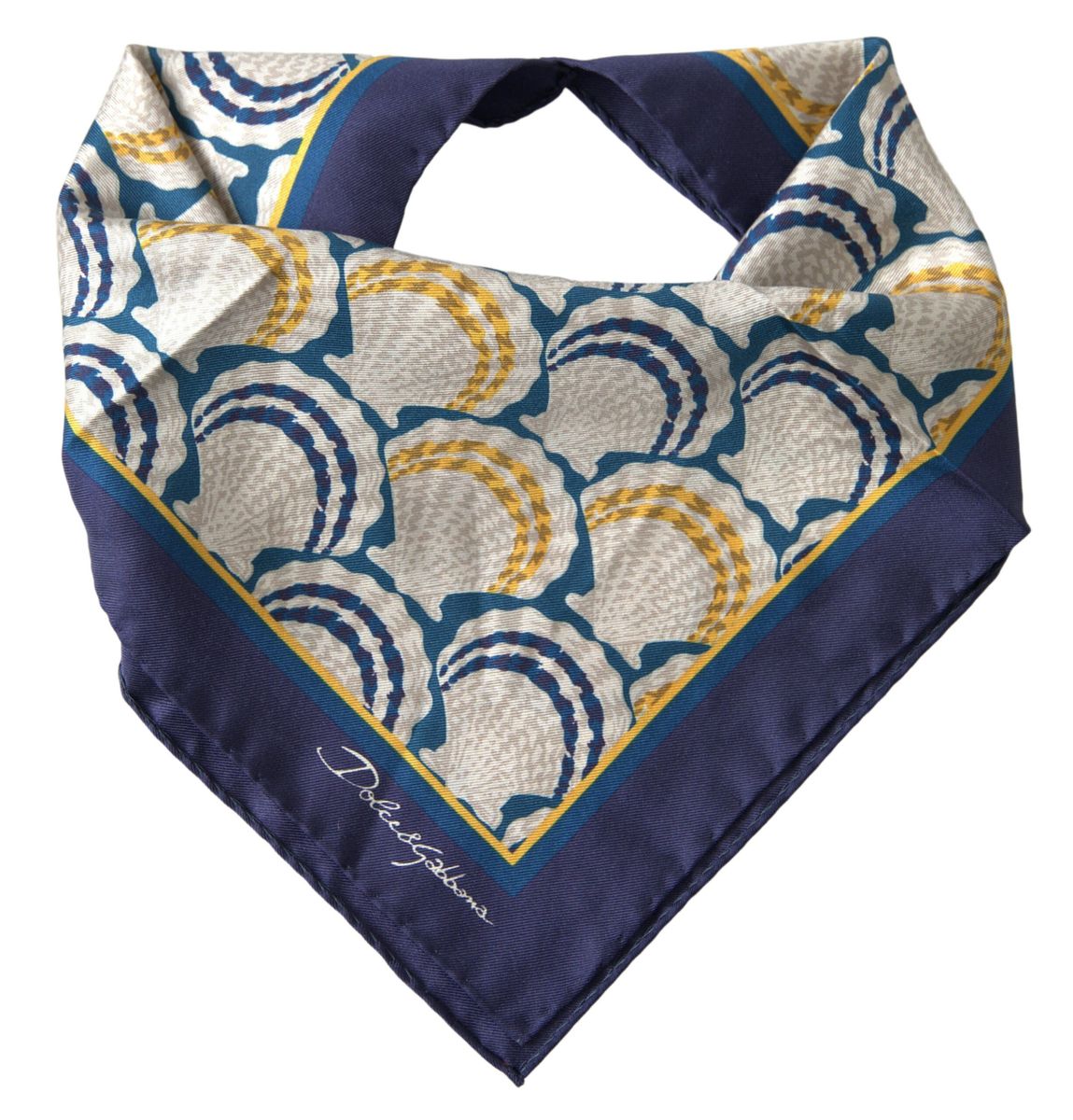 Multicolor Shell Silk Square Handkerchief Scarf