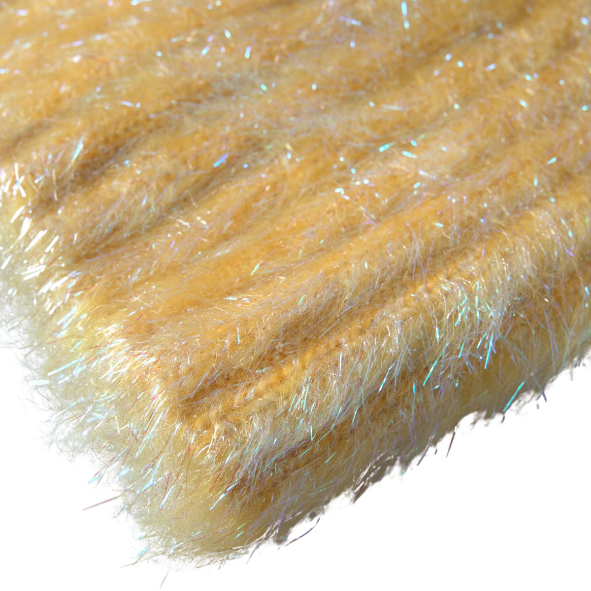 Yellow Polyester Mohair Fiber Neck Wrap Scarf