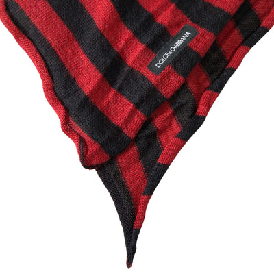 Red Black Stripes Acrylic Wrap Shawl Scarf