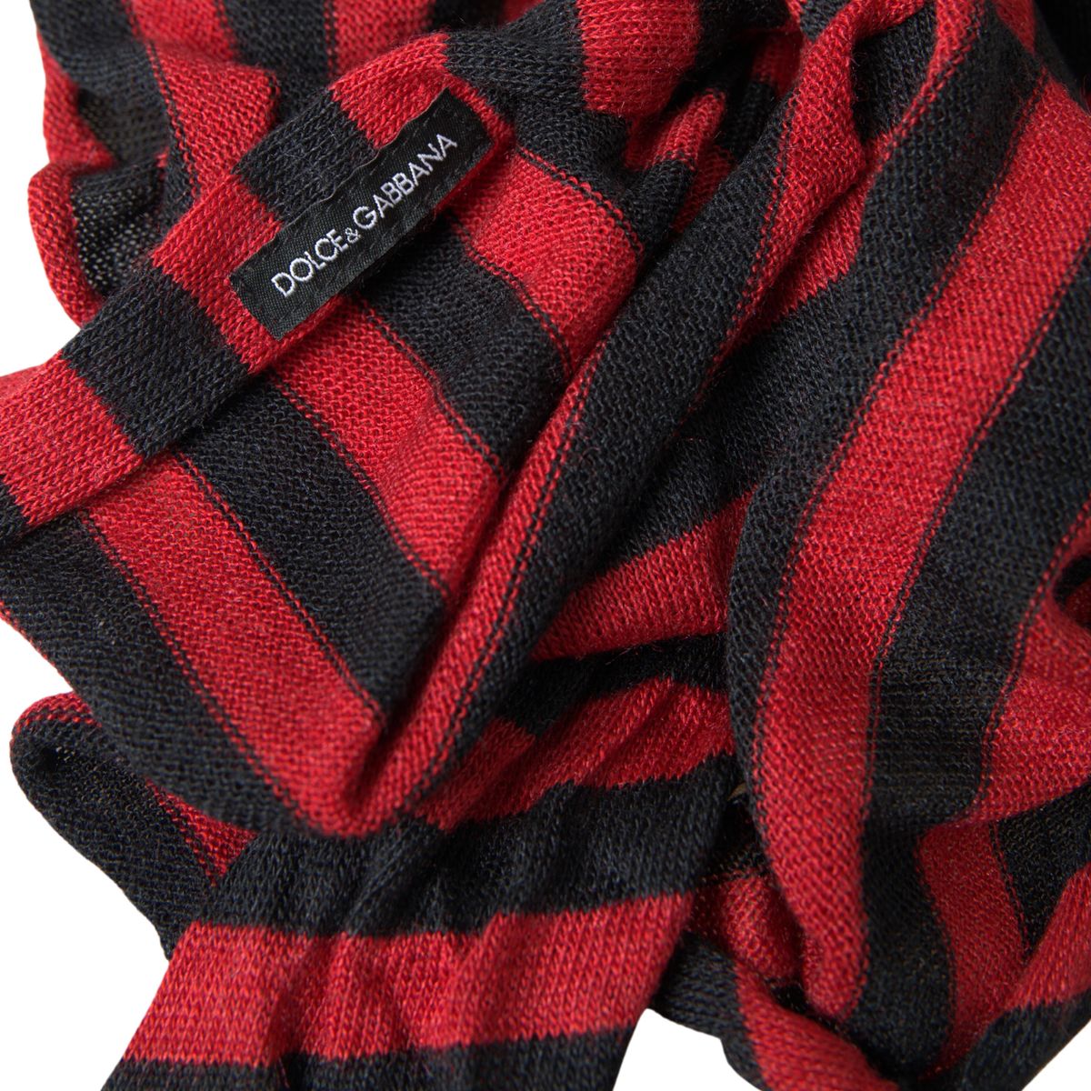 Red Black Stripes Acrylic Wrap Shawl Scarf