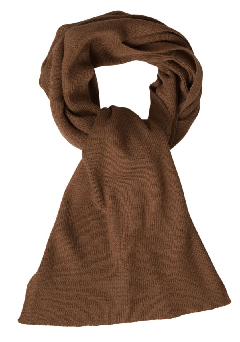 Brown Cashmere Knitted Neck Wrap Shawl Scarf