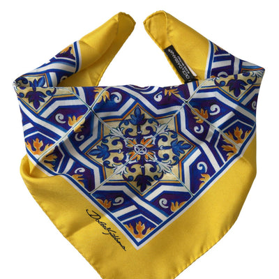 Multicolor Patterned Silk Handkerchief Scarf