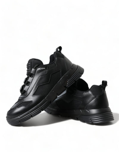 Black Mesh Panel Low Top Twist Trainers Sneakers Shoes