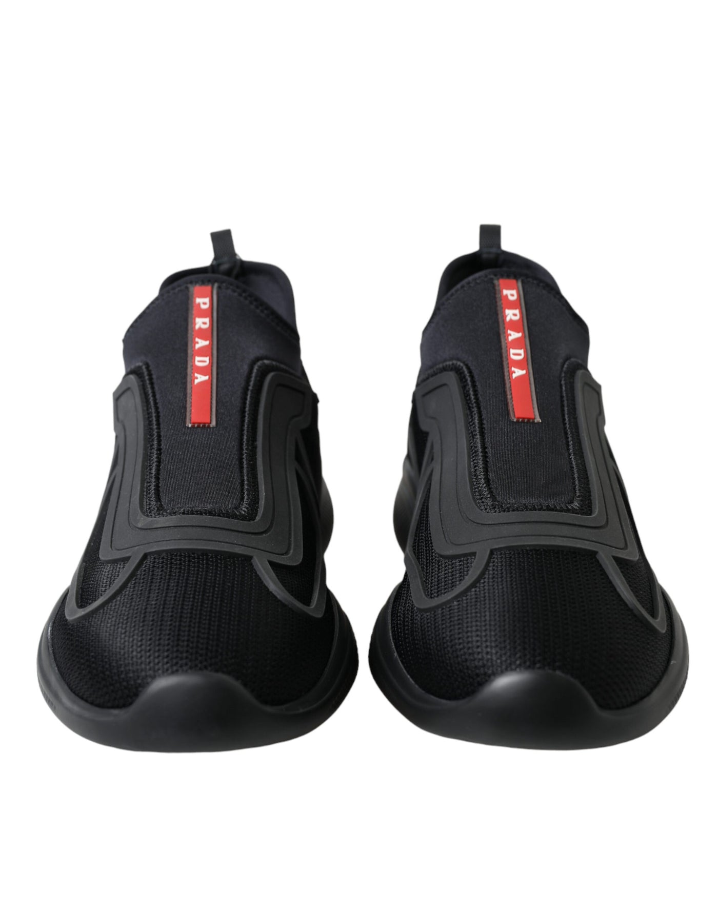 Black Technical Bike Knit Slip On Men Sneakers Shoes