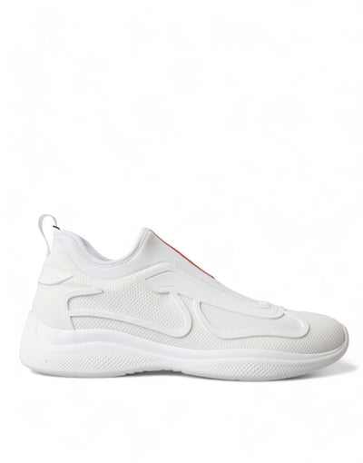 White Technical 4E3521 Slip On Fabric Sneakers Shoes