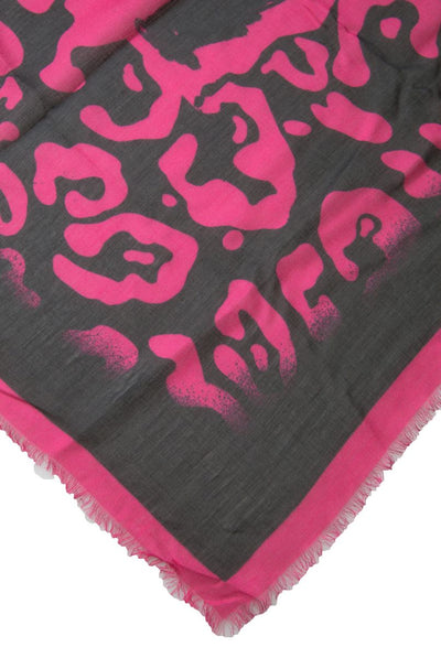 Pink Logo Print Shawl Modal Neck Wrap Scarf