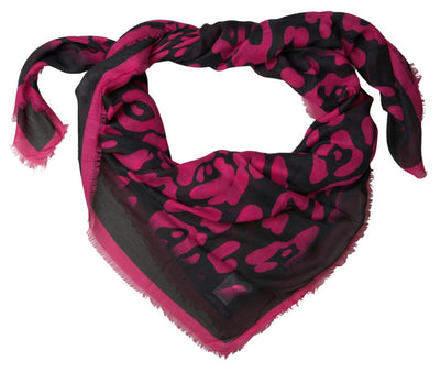 Pink Logo Print Shawl Modal Neck Wrap Scarf