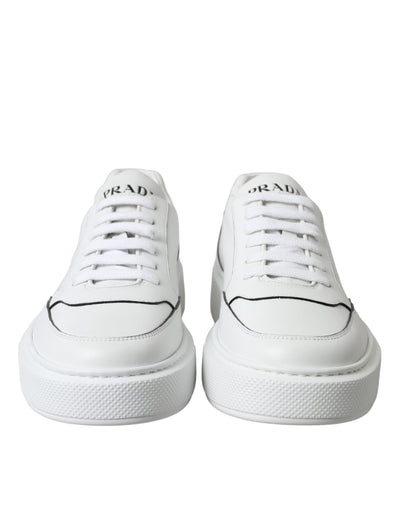 White Leather Montana Low Top Lace Up Sneakers Shoes