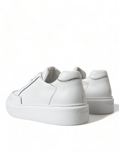 White Leather Montana Low Top Lace Up Sneakers Shoes