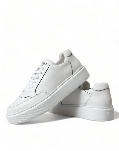 White Leather Montana Low Top Lace Up Sneakers Shoes