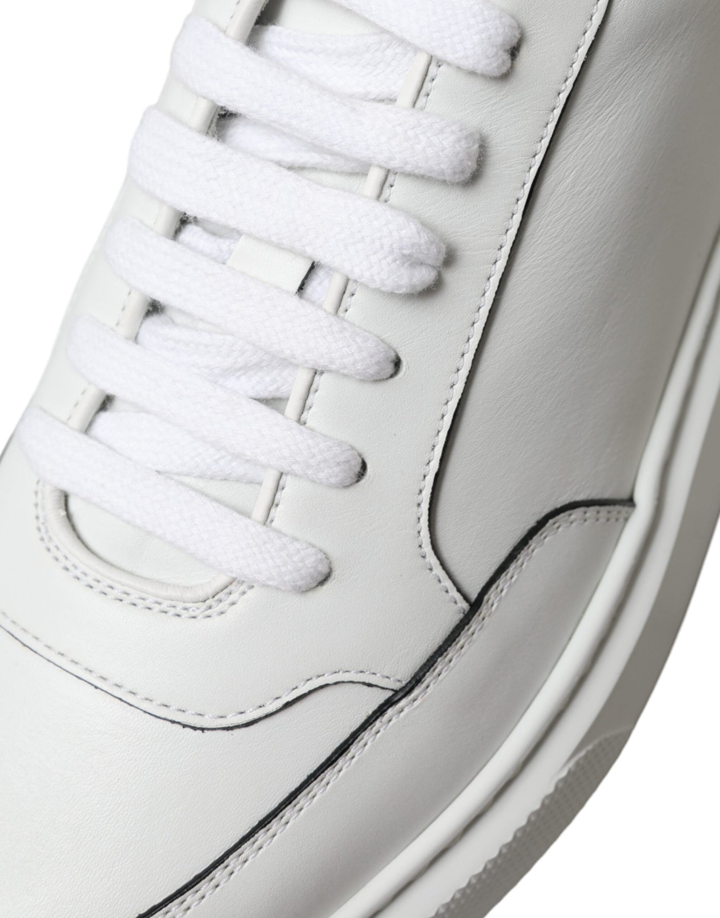 White Leather Montana Low Top Lace Up Sneakers Shoes