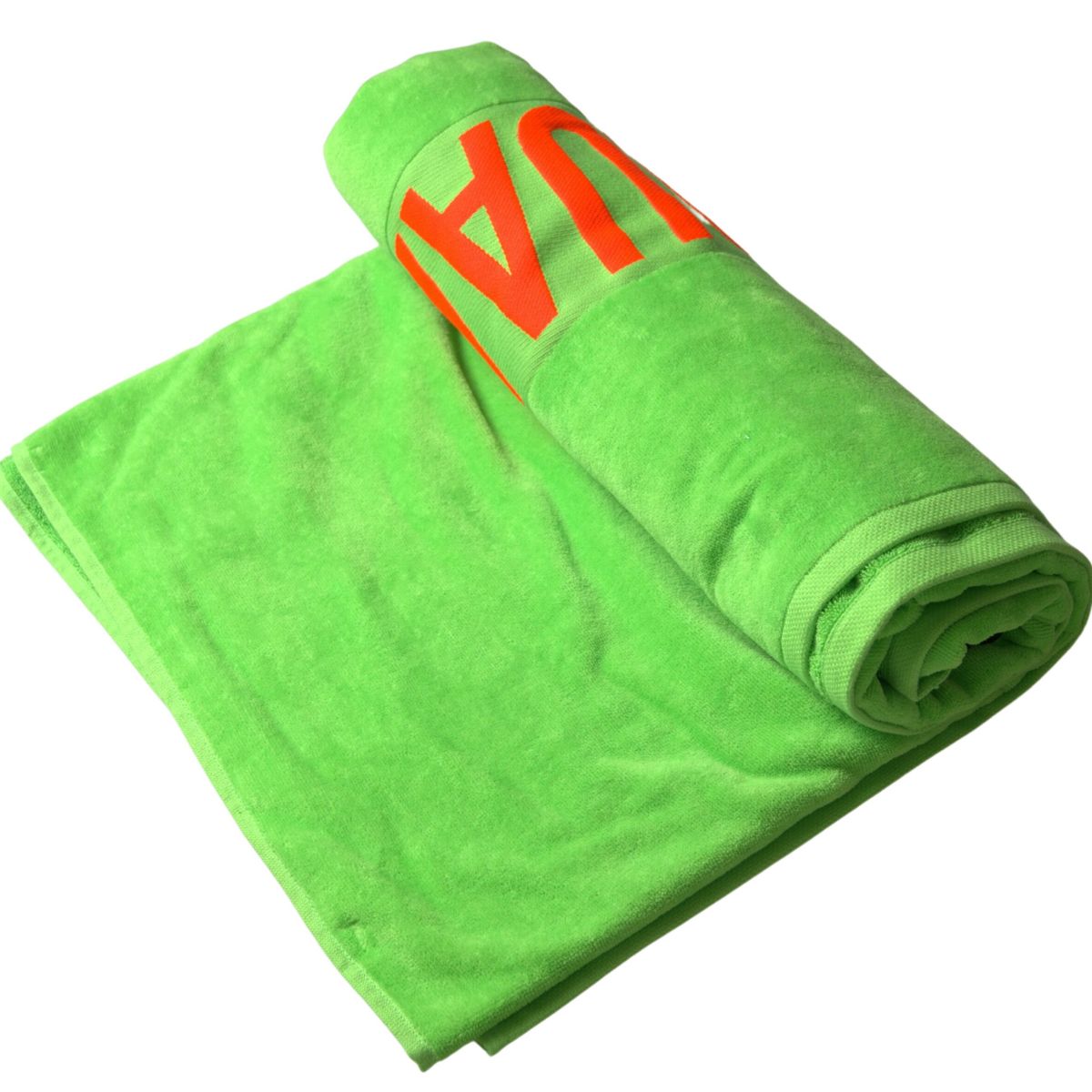 Green Logo Print Cotton Soft Unisex Beach Towel