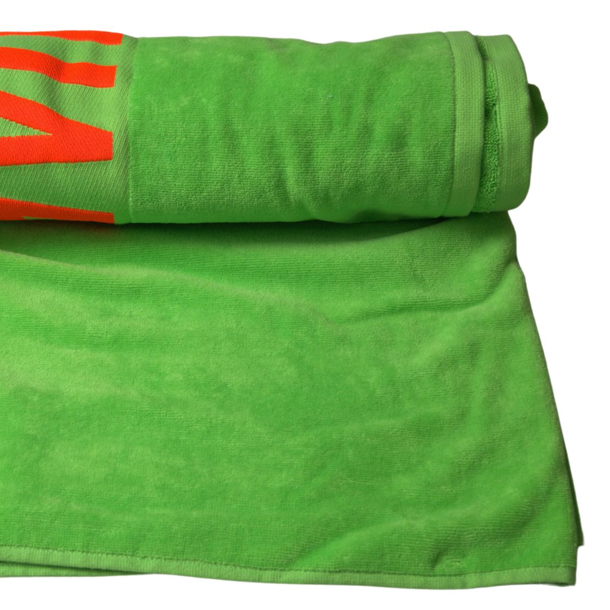 Green Logo Print Cotton Soft Unisex Beach Towel