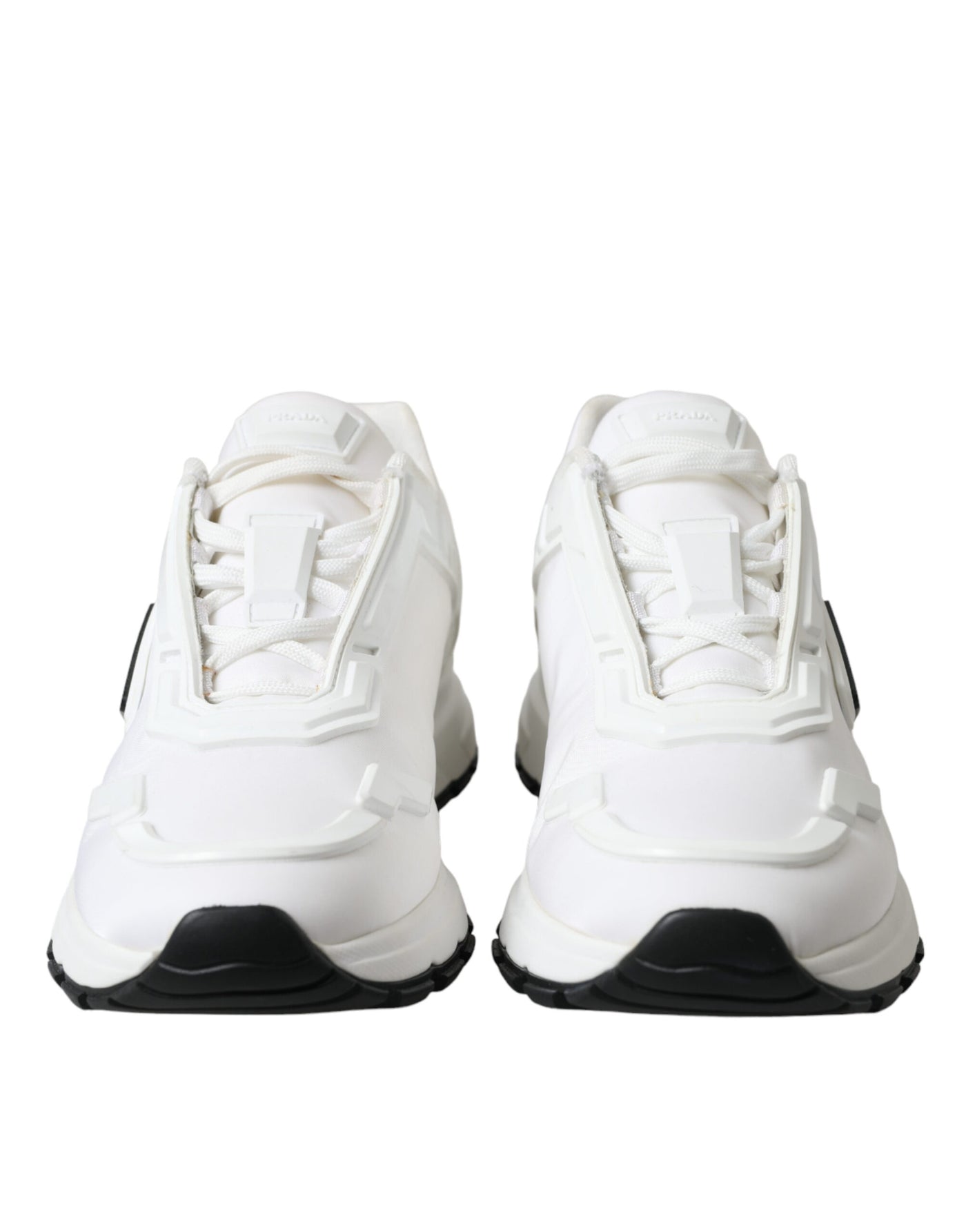 White Re-Nylon Triangle Logo Low Top Sneakers Shoes