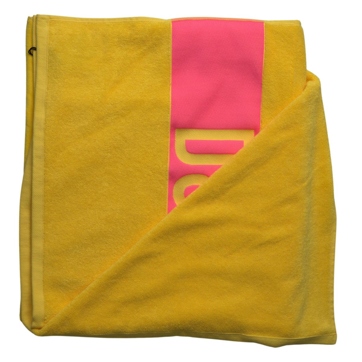 Yellow Logo Print Cotton Soft Unisex Beach Towel