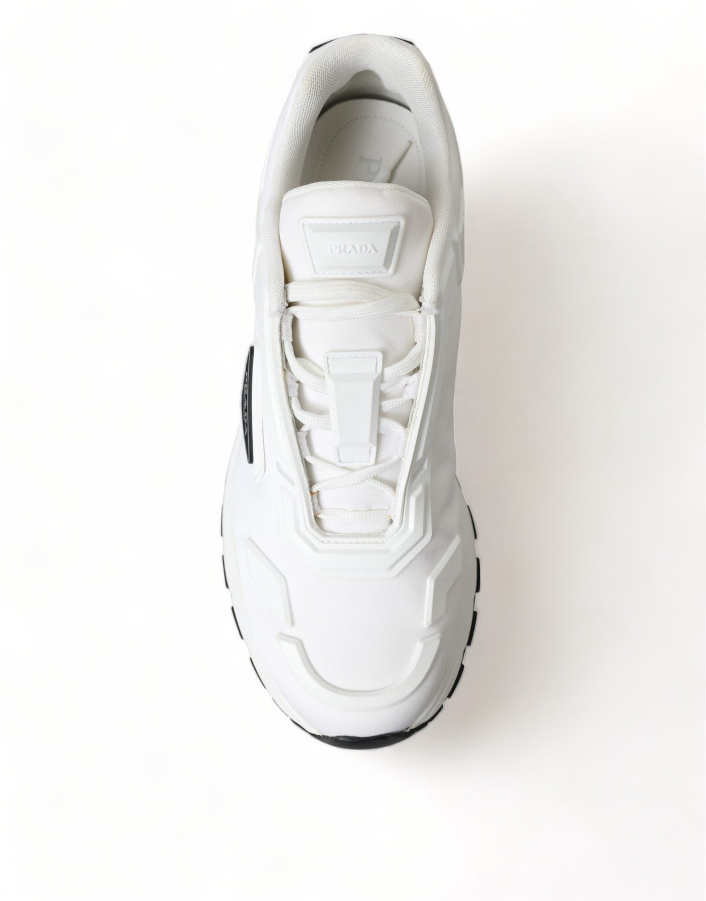 White Re-Nylon Triangle Logo Low Top Sneakers Shoes